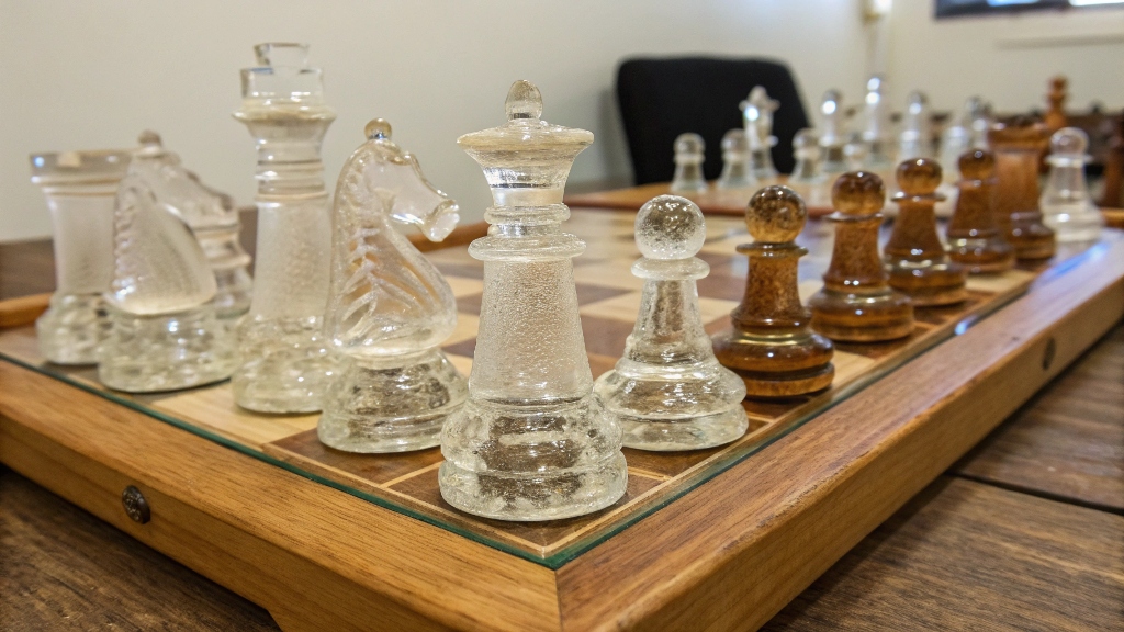 Best glass chess set with wooden case