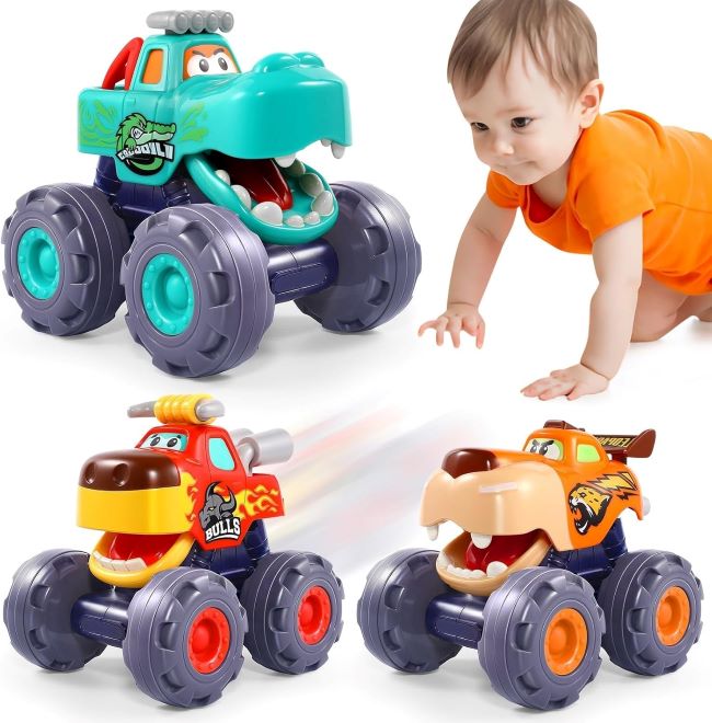 OCATO Pull-Back Monster Truck Toys – Car Toys for Toddlers Ages 1–3