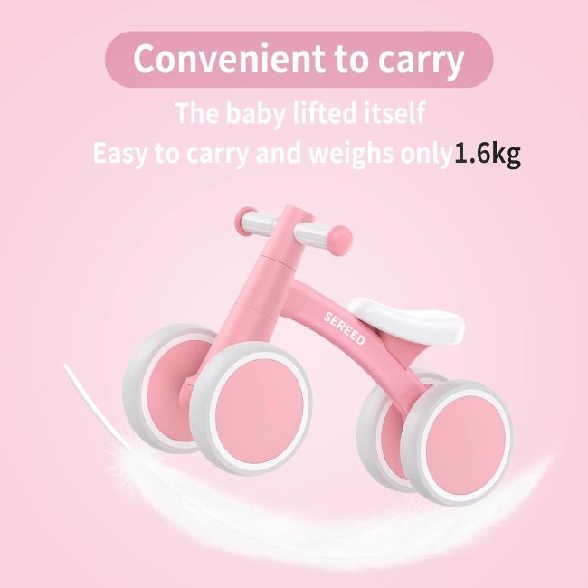SEREED Baby Balance Bike – 4-Wheel Toddler First Bike for 12–24 Months