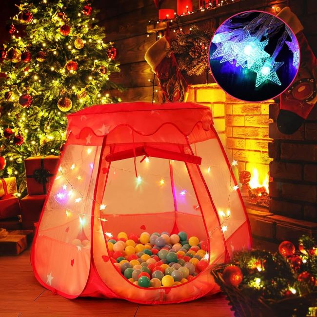 TIKTENT Pop-Up Princess Tent – Indoor Outdoor Play Tent with Star Lights for Toddlers