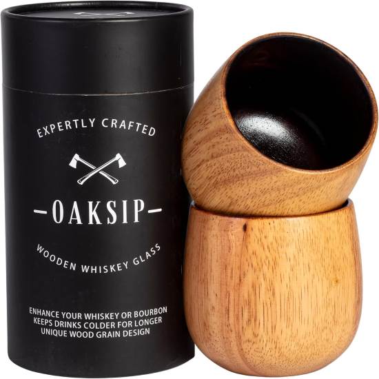 The Original Charred Wooden Bourbon Drinking Glass Set