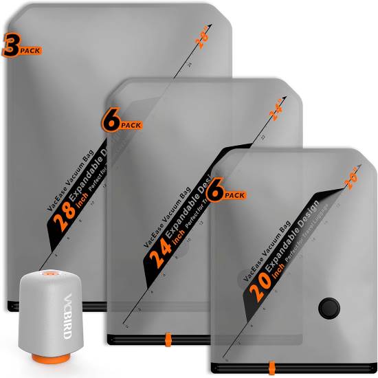 Vacbird Rechargeable Wireless Pump Travel Storage Bags Set