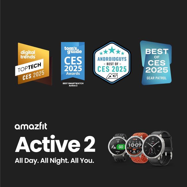 Amazfit Active 2 sport smartwatch with GPS maps, sleep tracking, 160+ workout modes, and customizable watch faces