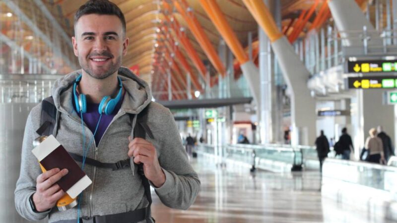 Frequent traveler ready to take off with gifts