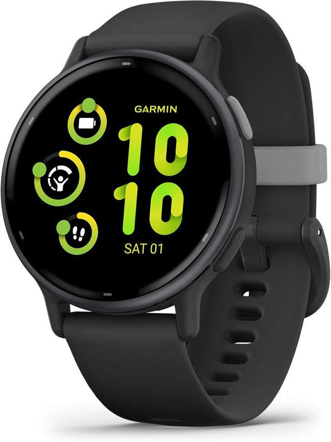 Garmin Vívoactive 5 GPS smartwatch with AMOLED screen, health tracking tools, and long battery life for fitness and wellness