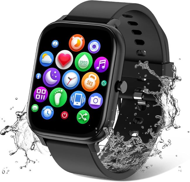 TORJALPH smart watch with full touch display, heart rate monitor, sleep tracking, and IP68 waterproof fitness features