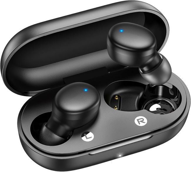 kurdene wireless earbuds with deep bass sound and built-in microphones designed for sports and everyday use