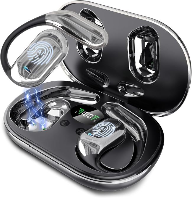 Faxoimu AI translation earbuds with 80-hour battery life and multilingual support for travel and business communication