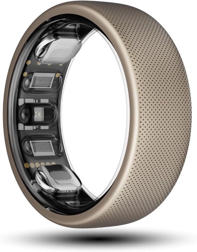 Amazfit Helio smart fitness ring with sleep, heart rate, and stress monitoring, titanium alloy design, and no subscription required