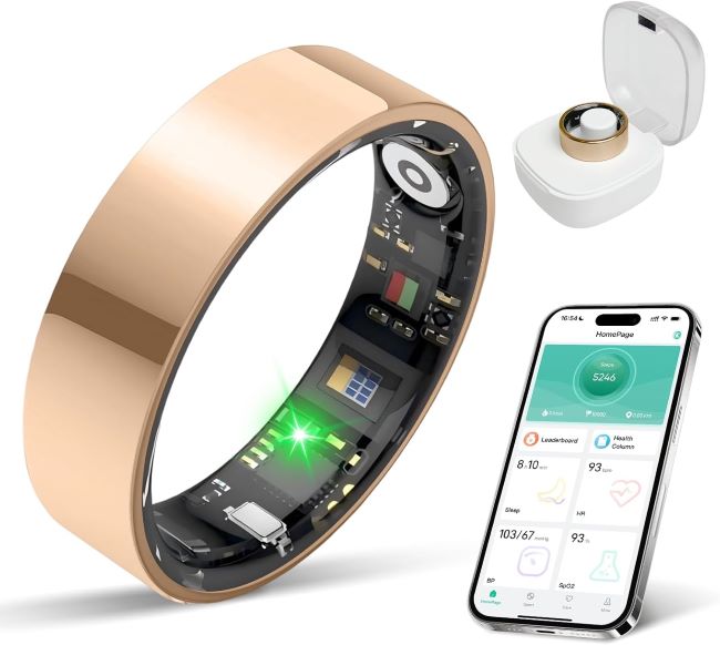 BIEMHA IP68 waterproof smart ring with sleep monitoring, exercise tracking, long battery life, and iOS/Android support