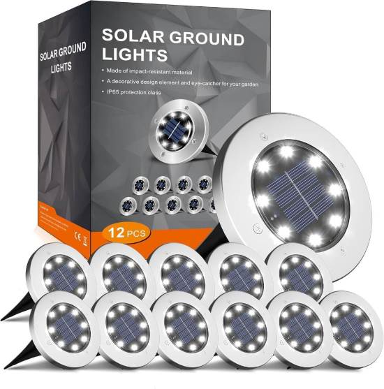 INCX 4.6 Inch Solar Lights Outdoor Waterproof 12 Pack