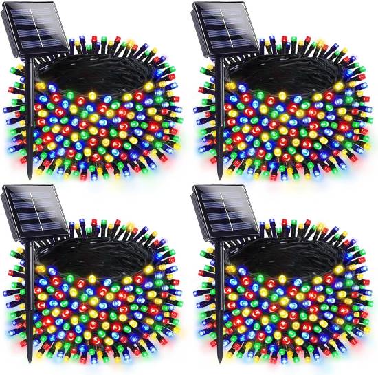 Sanjicha 4 Pack Solar Christmas Lights Outdoor Waterproof