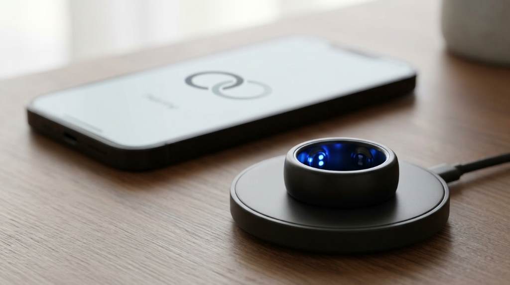 Wearable fitness ring tracking daily activity metrics