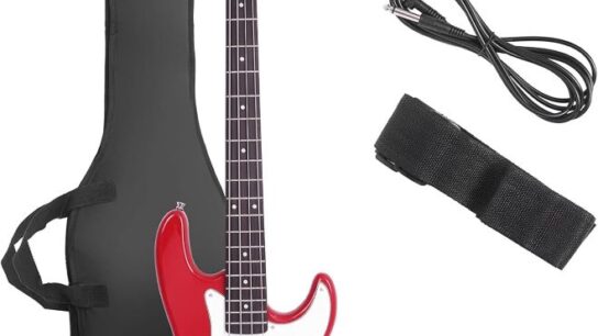 Glarry Fire Style electric bass guitar in Illinois with sleek sunburst finish