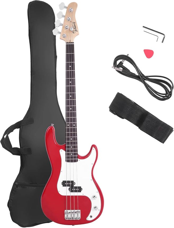 Glarry Fire Style electric bass guitar in Illinois with sleek sunburst finish