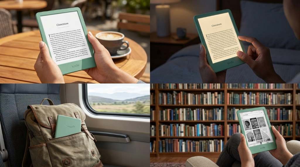 Amazon Kindle 16GB eReader showing customizable reading settings