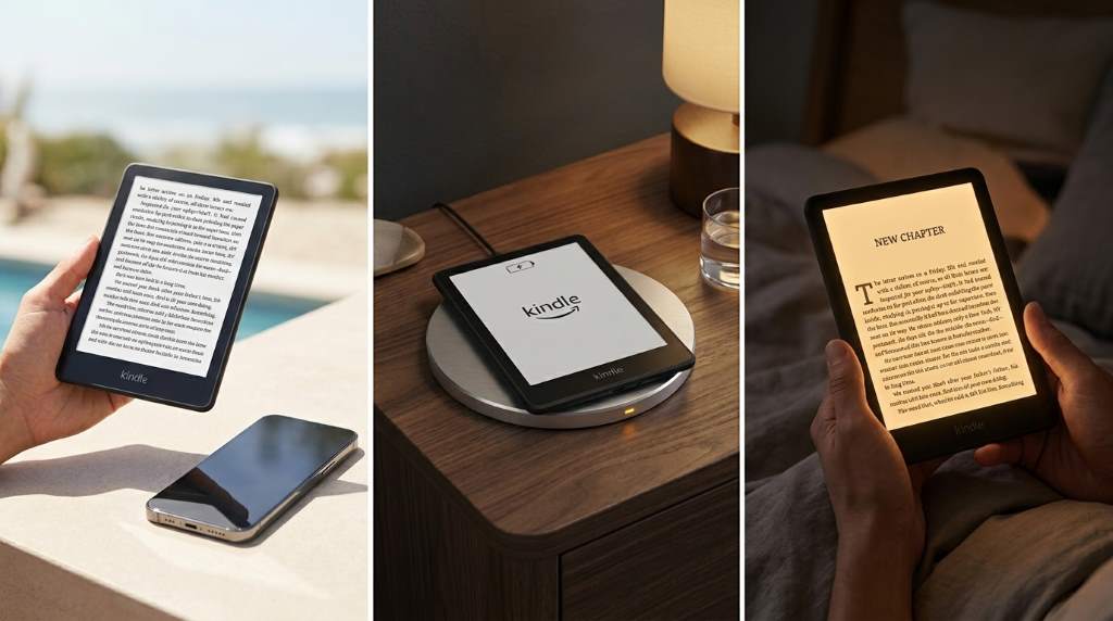 Amazon Kindle Paperwhite Signature Edition displaying a digital book