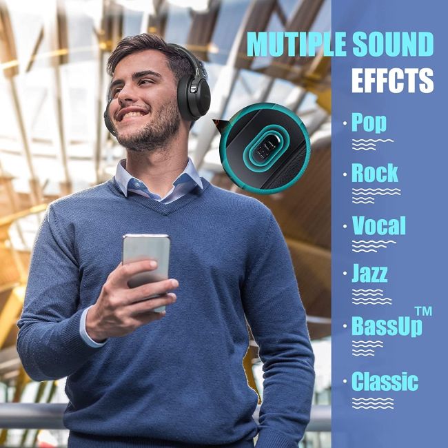 BERIBES wireless headphones with deep bass for everyday listening