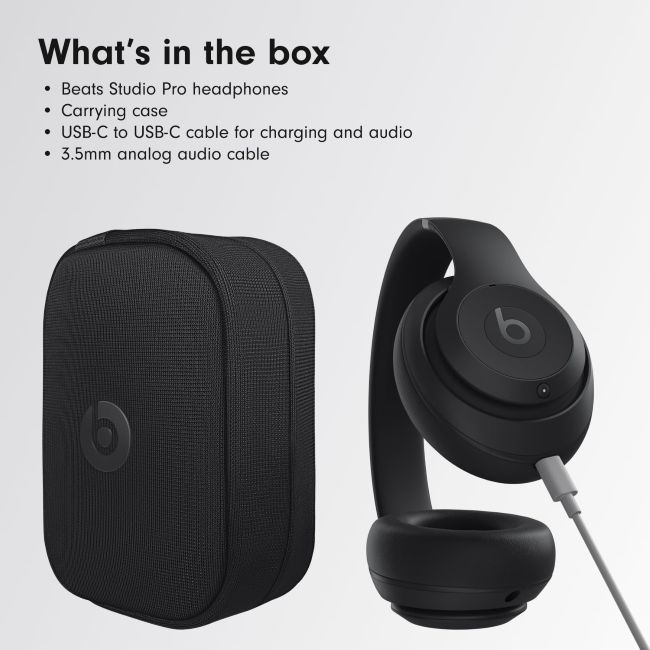Beats Studio Pro with USB-C lossless audio and active noise cancelling for everyday listening