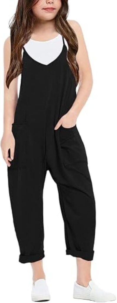 Cnkwei girls' casual sleeveless jumpsuit styled for warm-weather outings