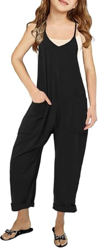 Cnkwei Girls' Sleeveless Jumpsuit with lightweight design for summer wear