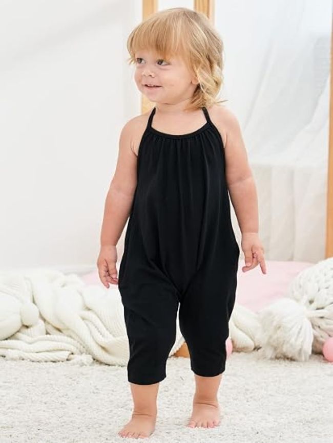 Affordable Lindanina Toddler Girl Jumpsuit with convenient pockets
