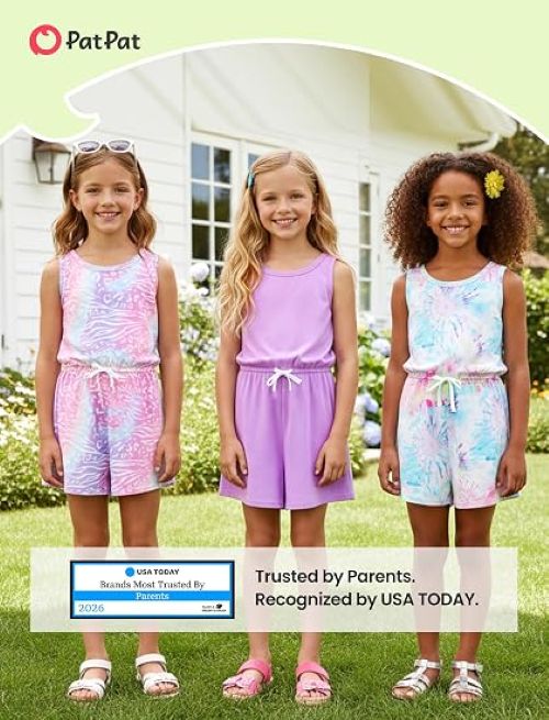 PATPAT girls' casual jumpsuit set with comfortable one-piece styles
