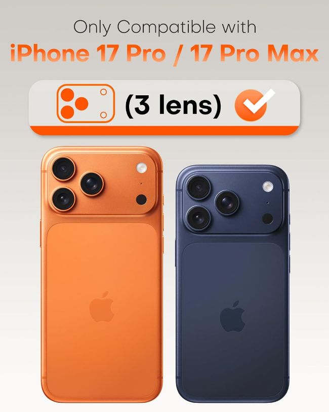 Affordable TOCOL tempered glass camera lens cover for iPhone 17 Pro