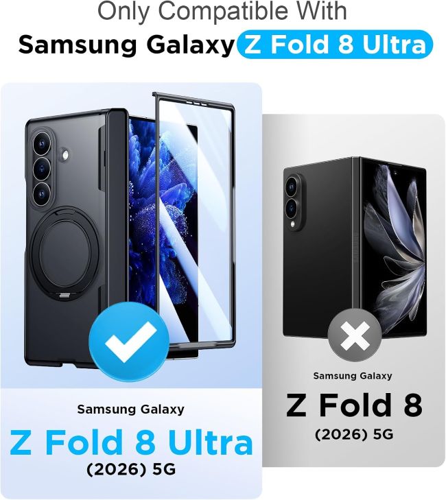 Temdan protective Galaxy Z Fold 8 Ultra case with magnetic ring holder