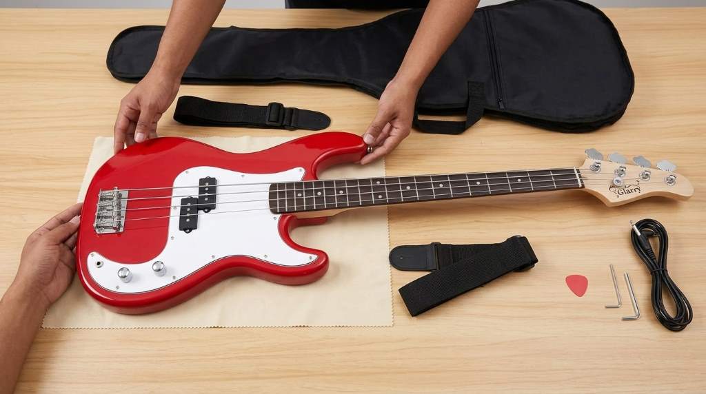 Tuning and intonating a Glarry electric bass guitar