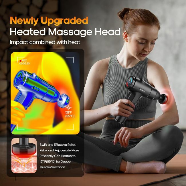 AERLANG massage gun with multiple massage attachments