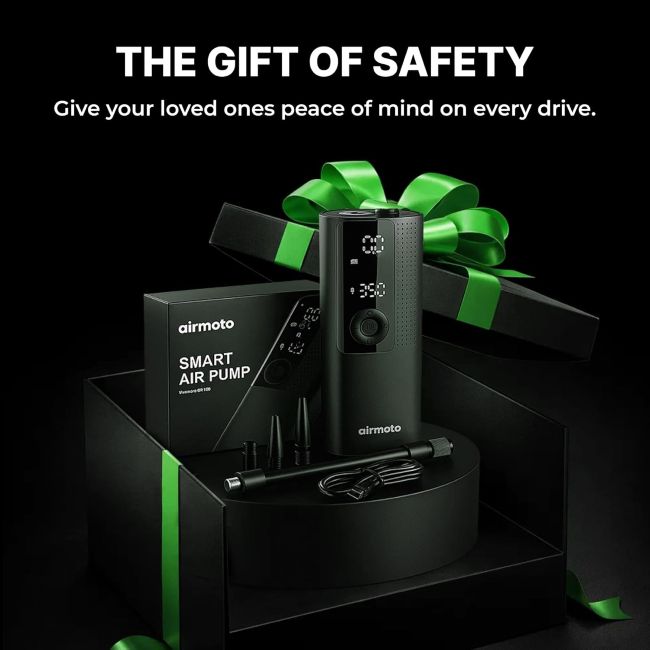 Compact Airmoto portable tire inflator