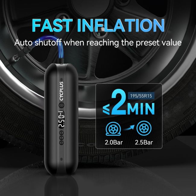 CYCPLUS electric tire pump for vehicle tires