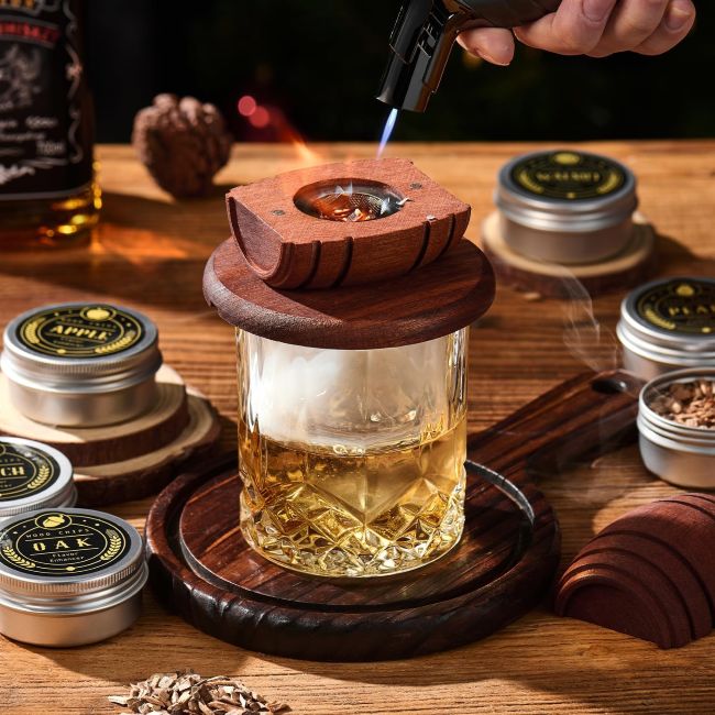 ComboJoy cocktail smoker kit with wood chips and torch