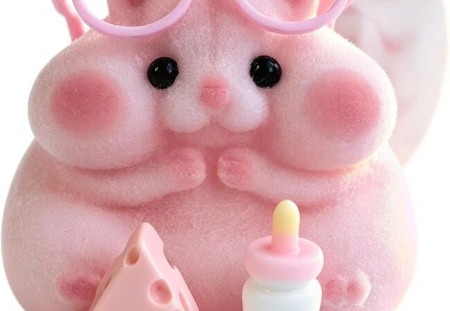 Handmade Taba Squishy Hamster Toy in pink