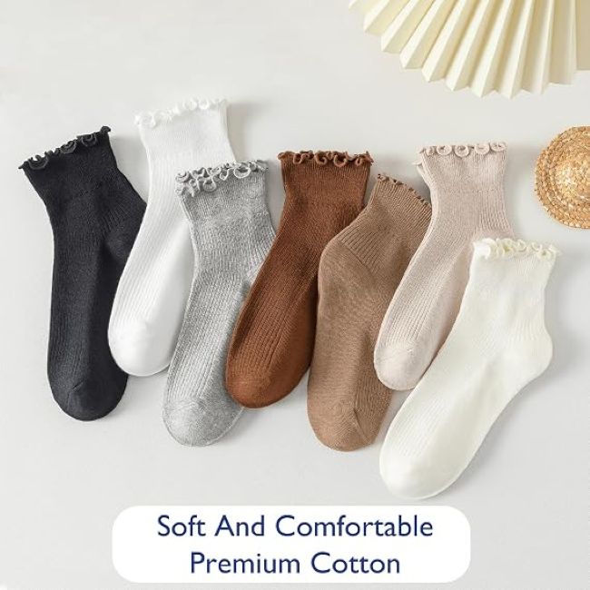 Hstyle women's ruffle ankle socks for everyday wear
