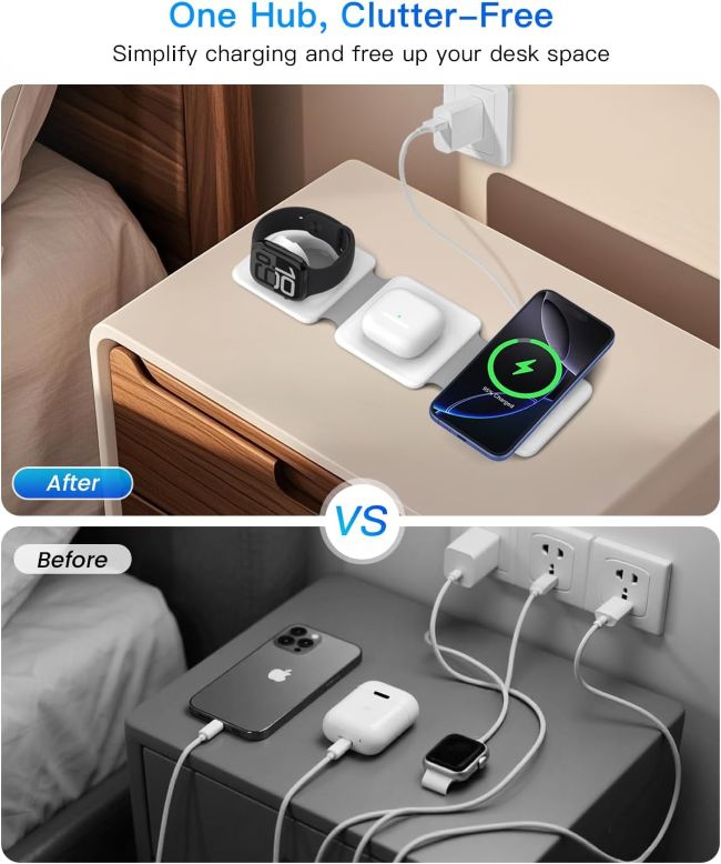 Iseyyox wireless charging station for Apple users