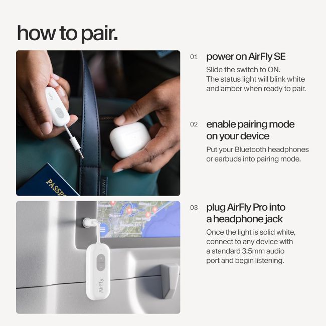 Twelve South AirFly SE for connecting wireless headphones while traveling